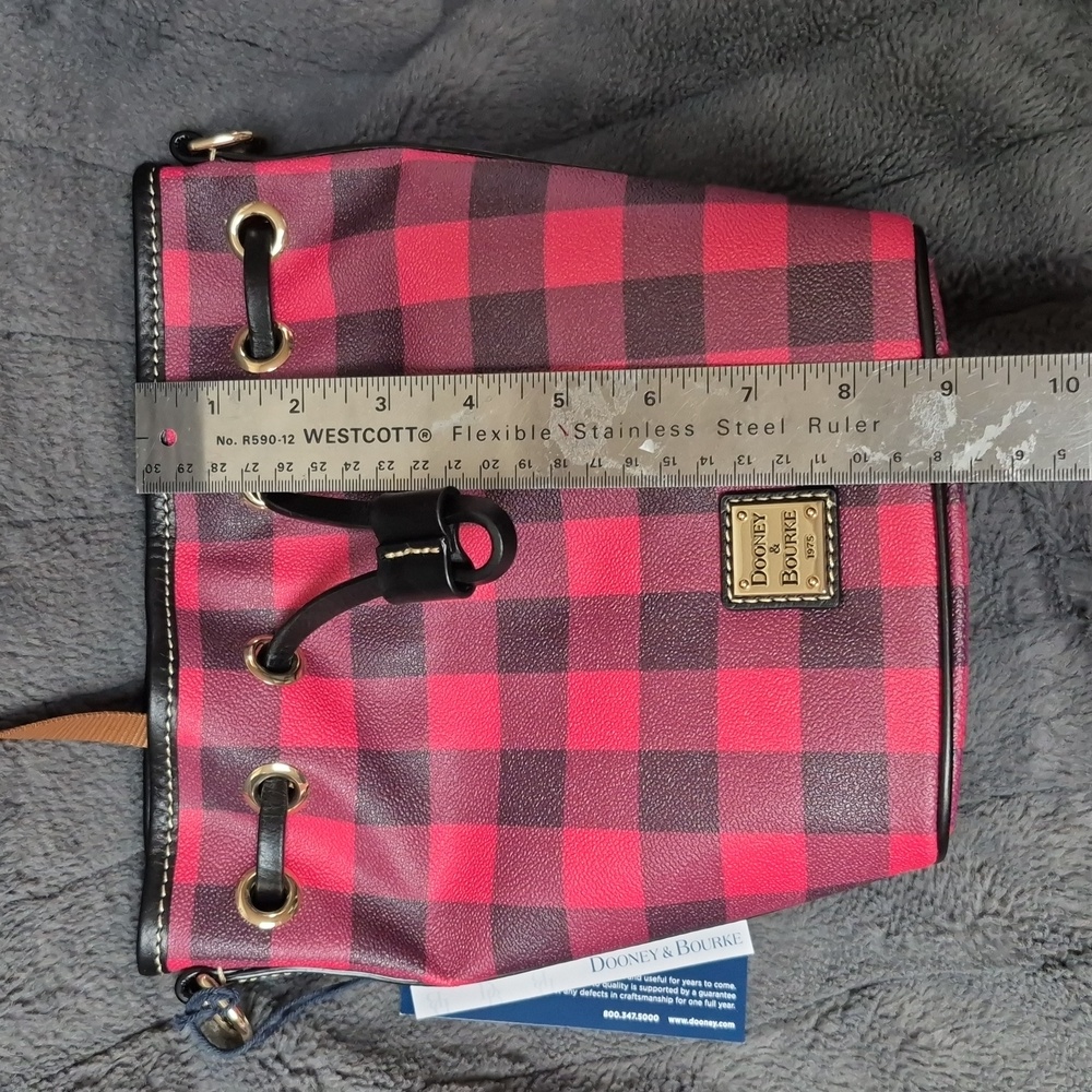 Dooney & Bourke Buffalo Plaid Tucker Drawstring Crossbody Bag, New W Tags - Picture 16 of 17
